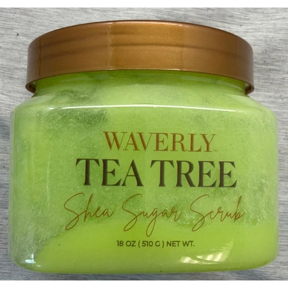 Waverly Tea Tree Shea Sugar Scrub 18 oz Exfoliating Body Treatment Shea Butter
